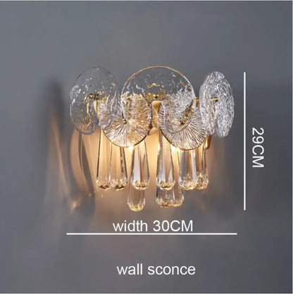 Exquisite golden fan crystal chandelier for living room spaces