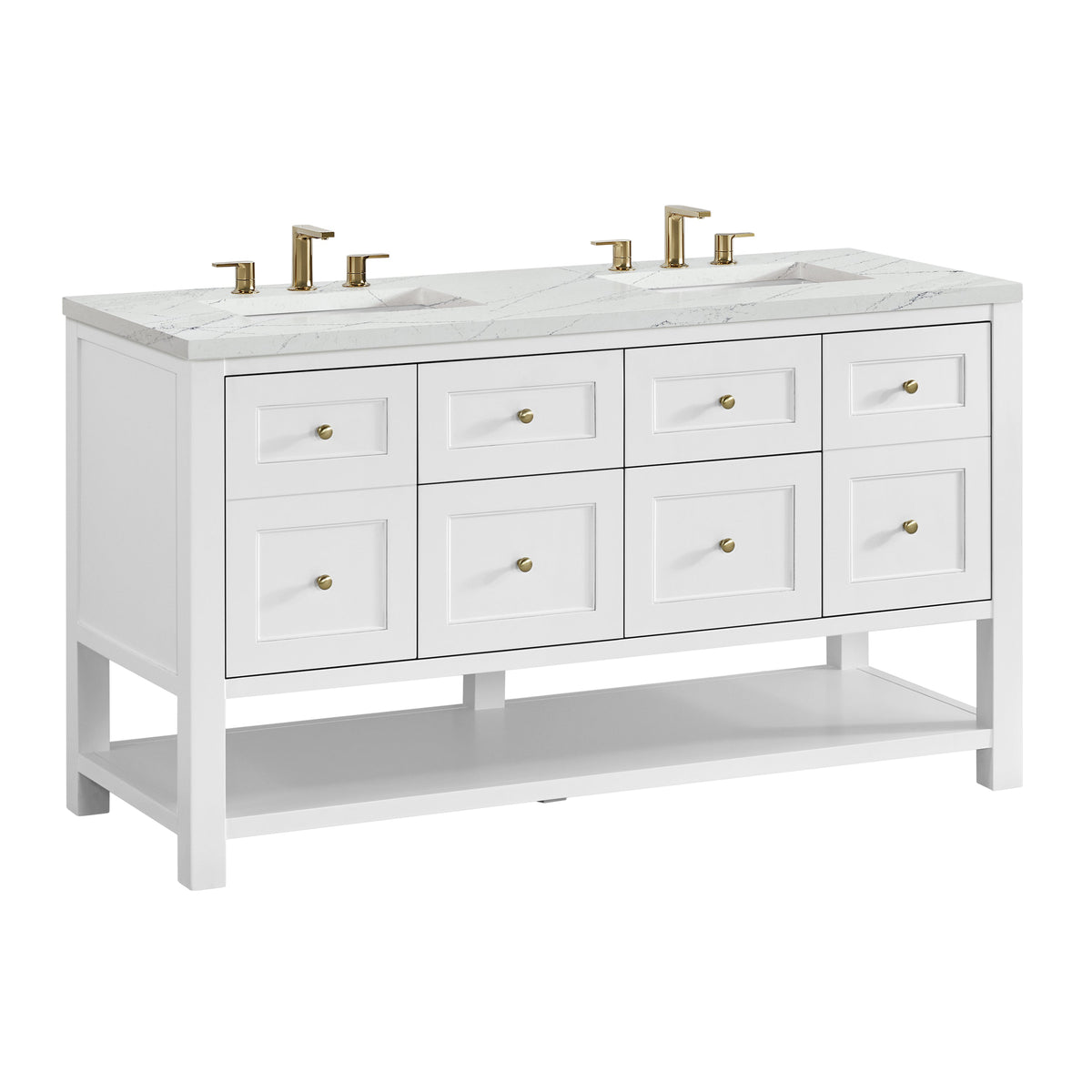James Martin Breckenridge 60" Double Bathroom Vanity, Bright White