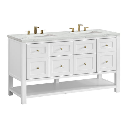 James Martin Breckenridge 60" Double Bathroom Vanity, Bright White