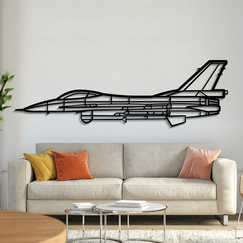 F-16A MLU Metal Aircraft Wall Art - NCP0561, front view