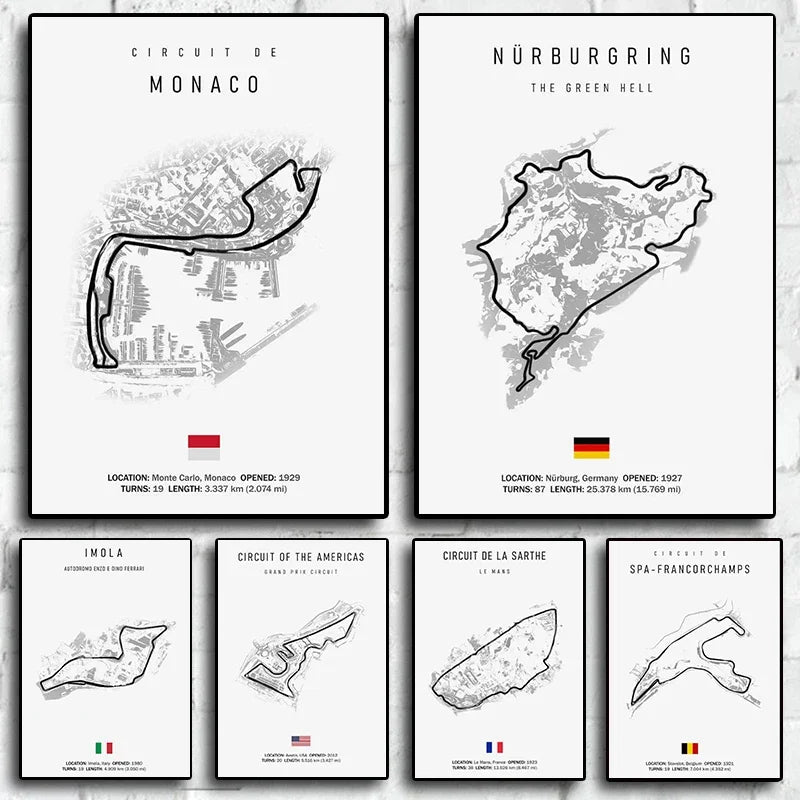 DecorBites™ F1 Circuit Canvas Painting - Motorsport Wall Art