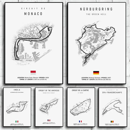 DecorBites™ F1 Circuit Canvas Painting - Motorsport Wall Art