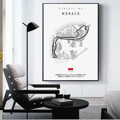DecorBites™ F1 Circuit Canvas Painting - Motorsport Wall Art