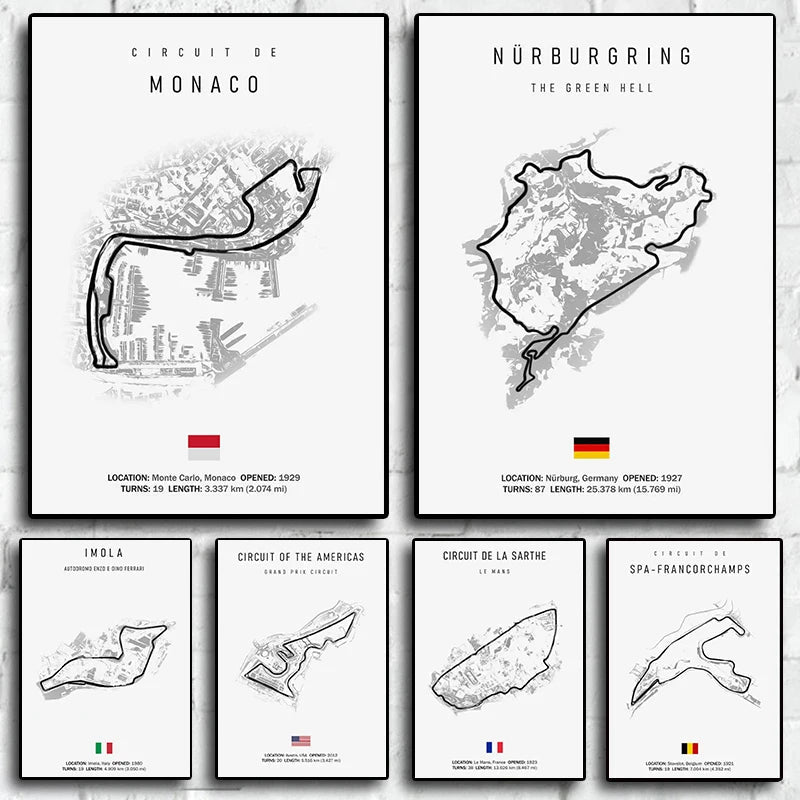 DecorBites™ F1 Circuit Canvas Painting - Motorsport Wall Art