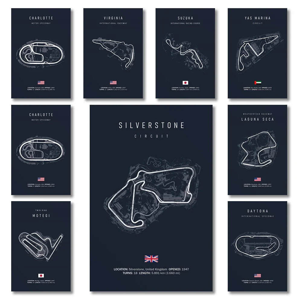DecorBites™ F1 Circuit Canvas Painting - Motorsport Wall Art