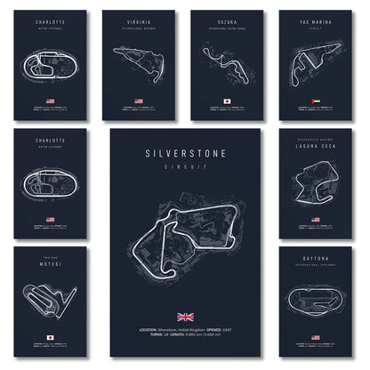 DecorBites™ F1 Circuit Canvas Painting - Motorsport Wall Art