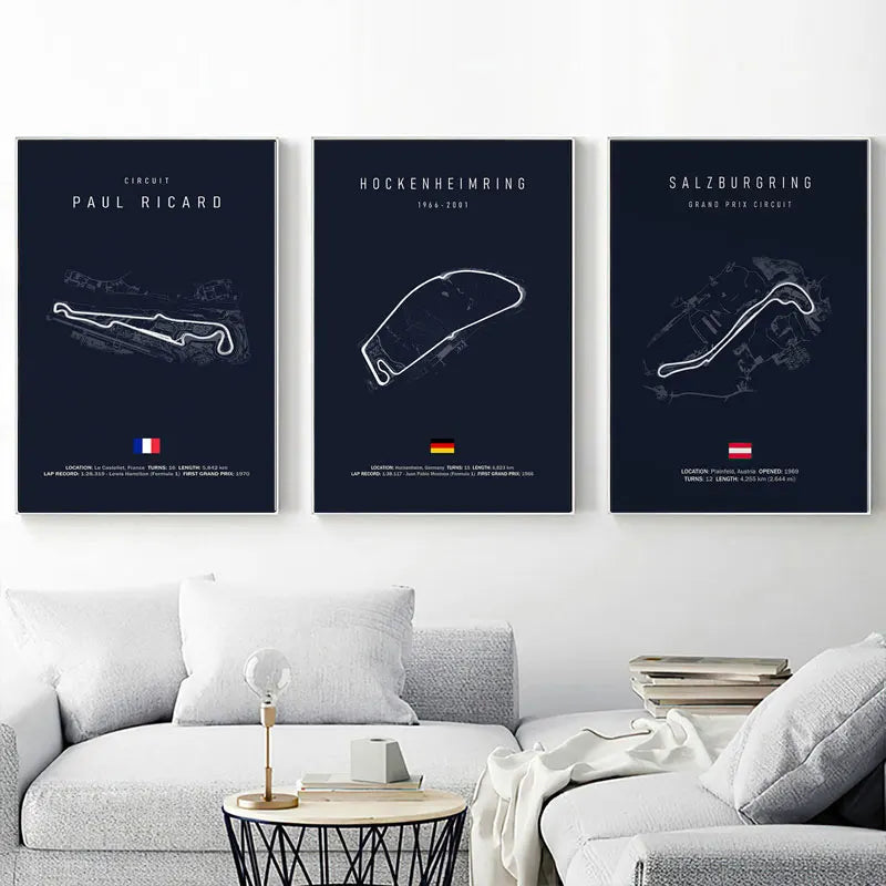DecorBites™ F1 Monaco Imola Track Canvas Art Print