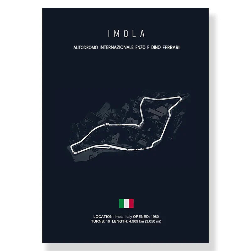 DecorBites™ F1 Monaco Imola Track Canvas Art Print