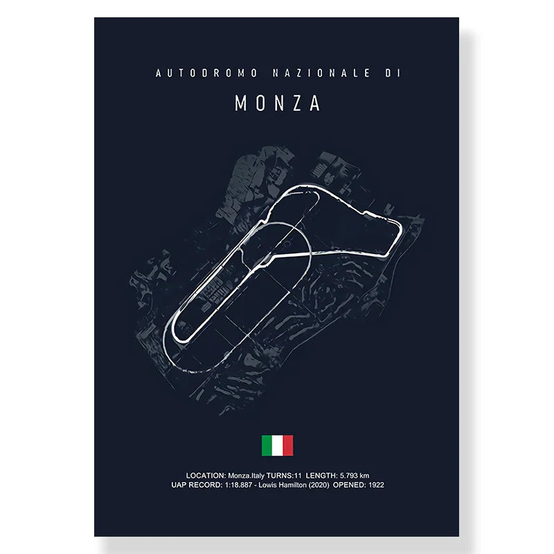 DecorBites™ F1 Race Track Canvas Wall Art Print