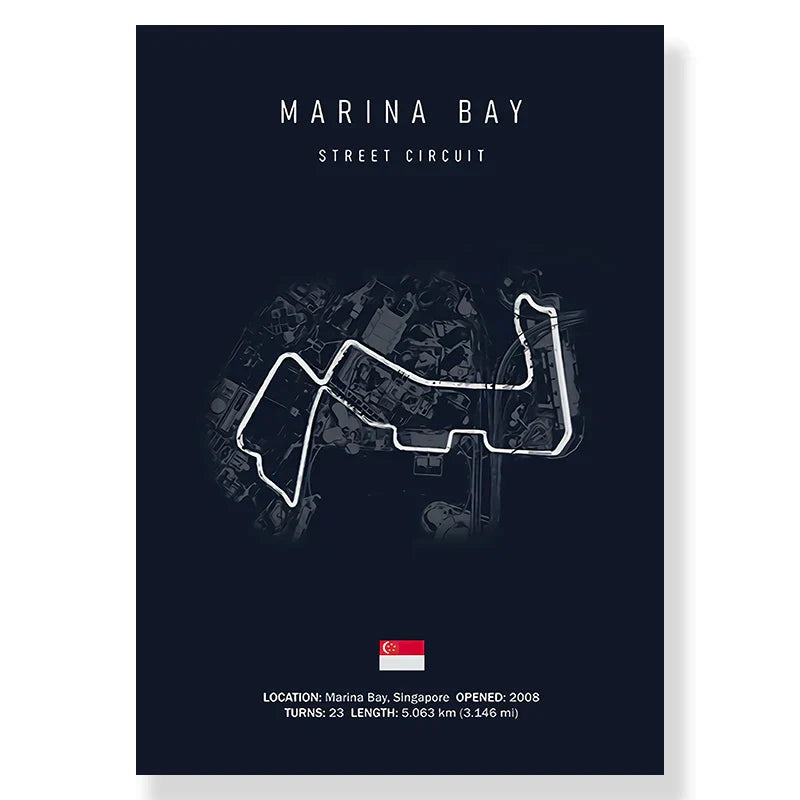 DecorBites™ F1 Race Track Canvas Wall Art Print