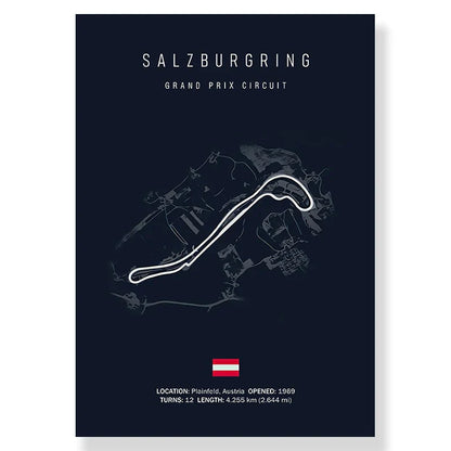 DecorBites™ F1 Track Circuit Canvas Painting Art Print