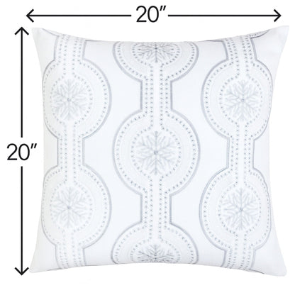 Holiday Throw Pillow With Snowflake Embroidery