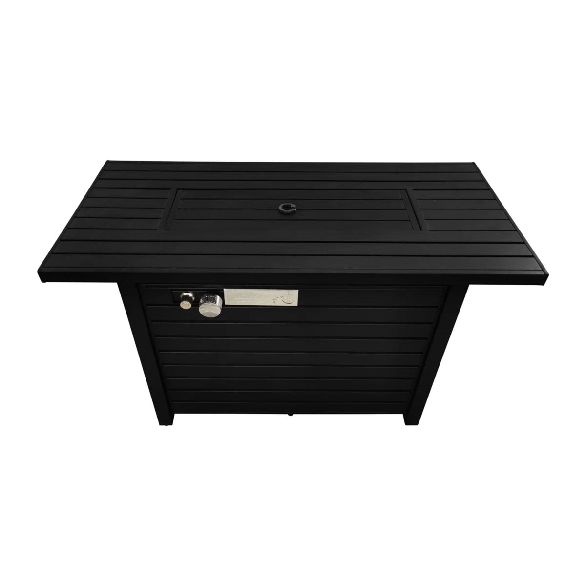 Outdoor Fire Pit Table With Lid, - Black