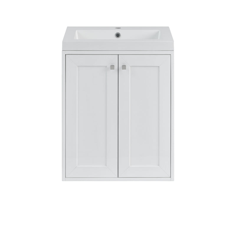 James Martin Chianti 24" Floating Single Bathroom Vanity, Glossy White
