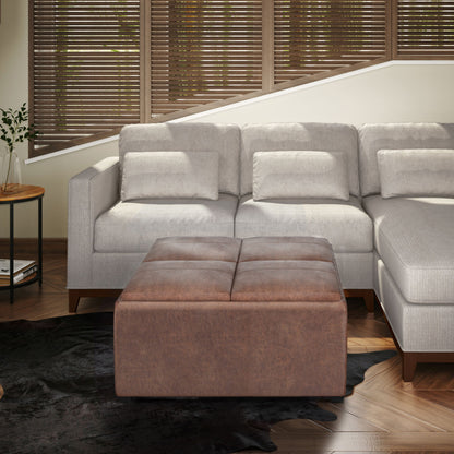 Avalon - Square Coffee Table, Storage Ottoman