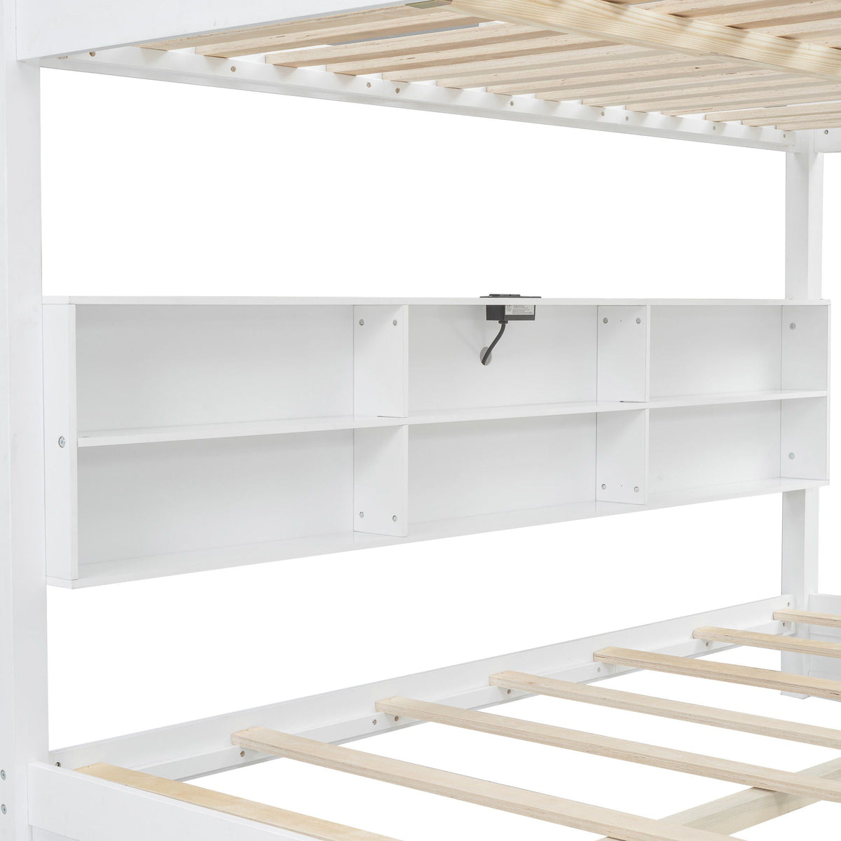 Bunk Bed With Storage Cabinets And USB Ports