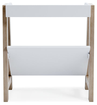 Blariden - Small Bookcase - White / Tan