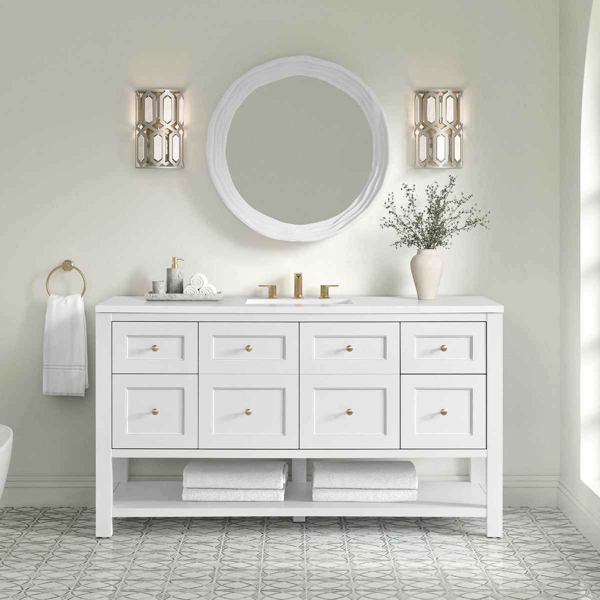 James Martin Terra 30" Mirror, Limestone