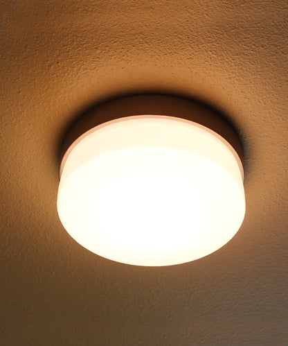 Flux 7"W 1-Light LED Flush Mount Light Fixture Satin Silver Finish by Maxim