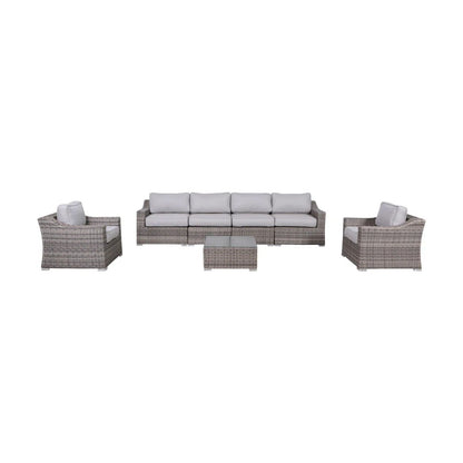 Outdoor Wicker Conversation Set With Cushions, All Weather