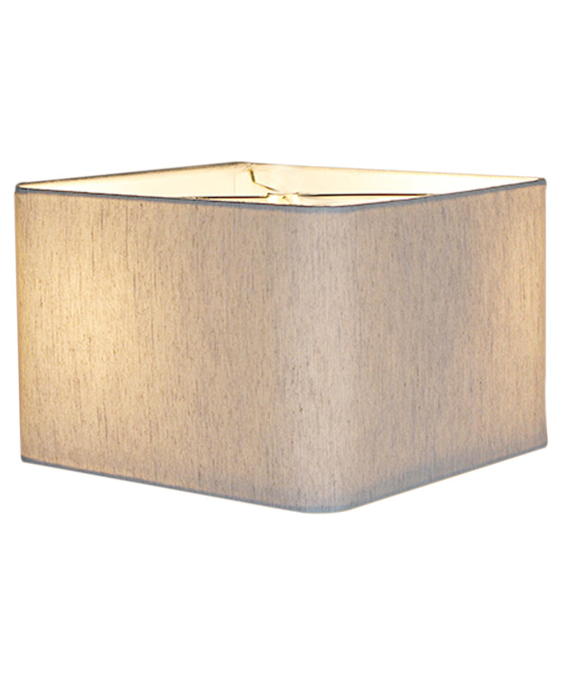 12x12x8 Rounded Corner Premiere Hardback Shallow Square Drum Lampshade Textured Oatmeal