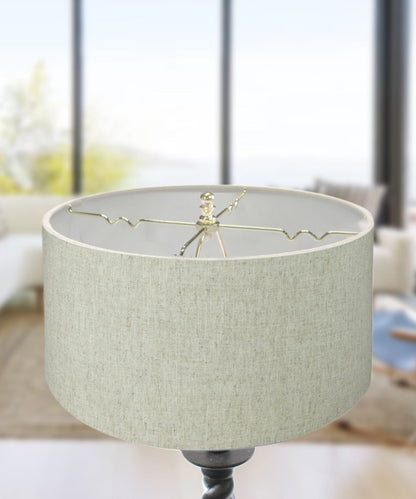 16"x16"x9" Textured Oatmeal Hardback Drum Lampshade