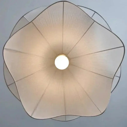 Fabric petal pendant light – dining room white paper lantern
