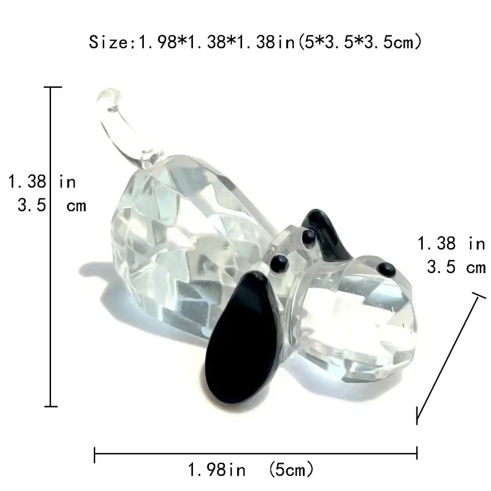 Faceted clear crystal puppy dog glass figurine living room decor