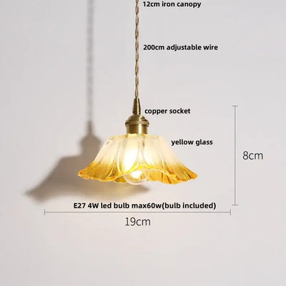 Faceted clear glass copper pendant lamp for dining room kitchen