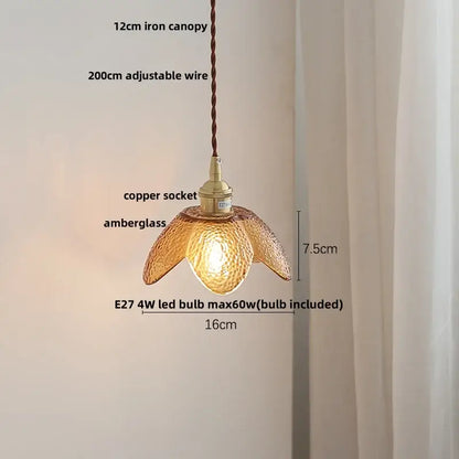 Faceted clear glass copper pendant lamp for dining room kitchen