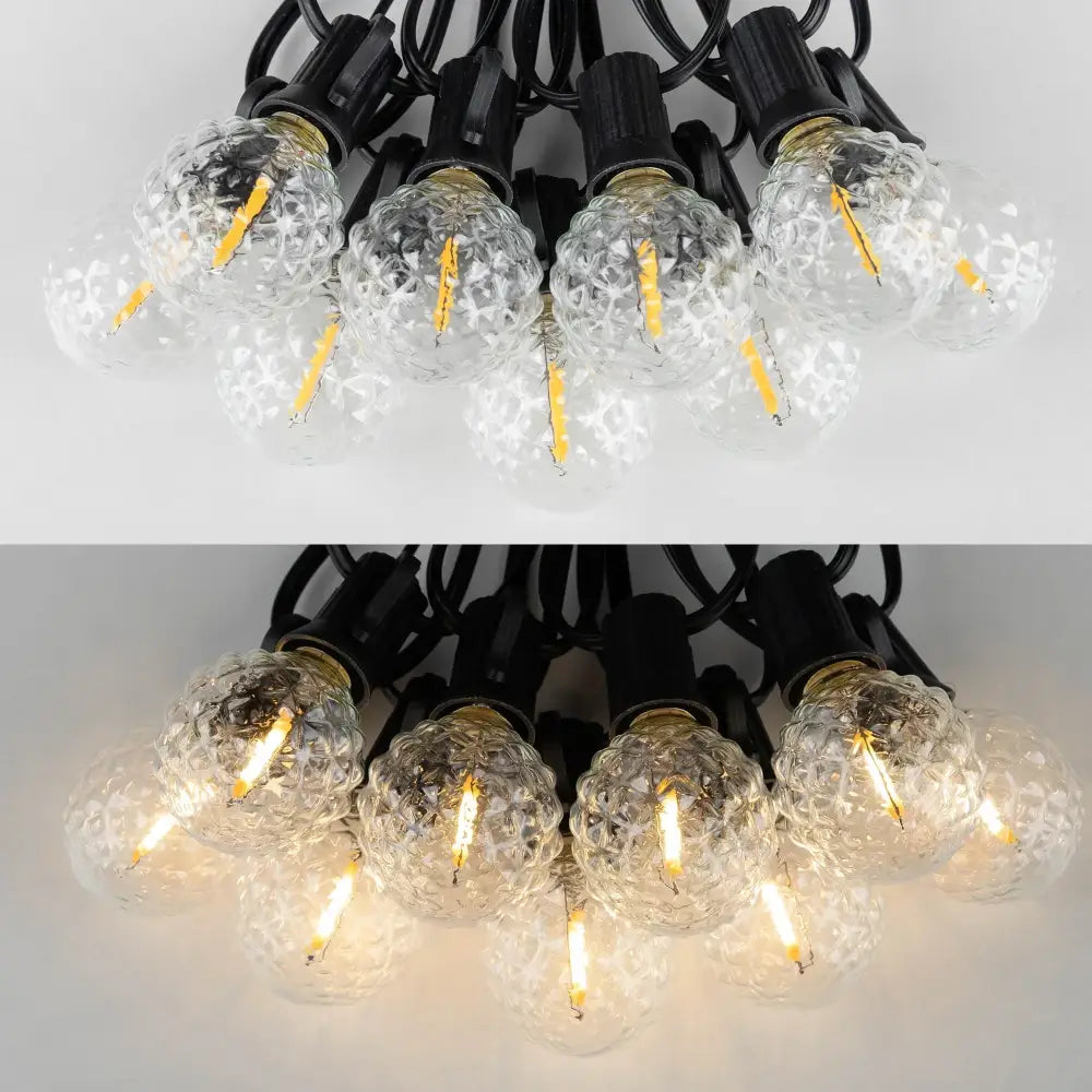 Faceted glass g40 string lights outdoor garden fairy lights