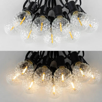Faceted glass g40 string lights outdoor garden fairy lights