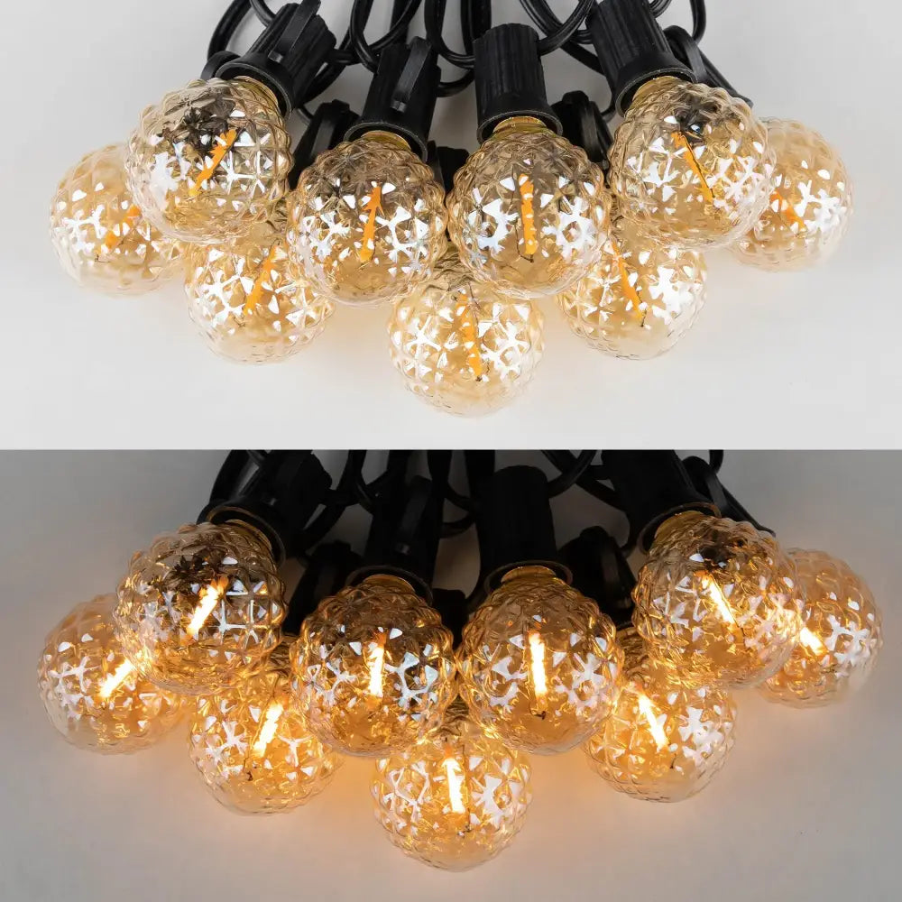 Faceted glass g40 string lights outdoor garden fairy lights