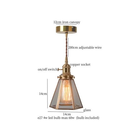 Faceted glass pleats led pendant light brass dining room