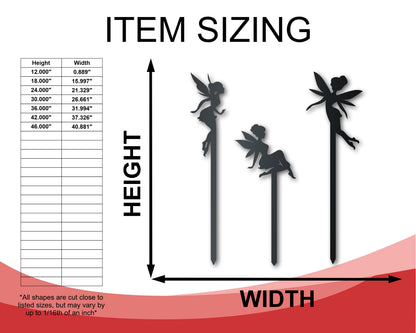 Metal Fairy Garden Stakes | Metal Garden Set | Outdoor | Up to 24" | Over 20 Color Options