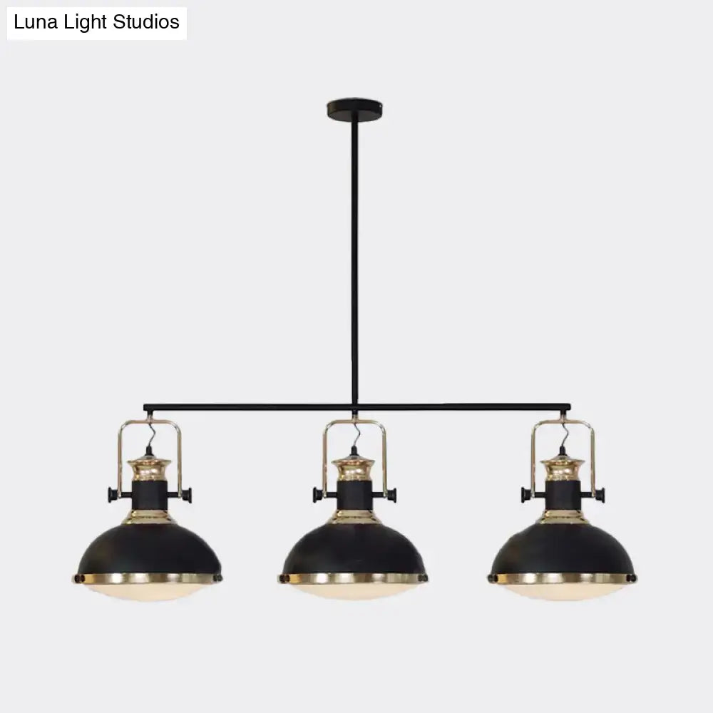 Farmhouse black & brass 3-light island pendant – dining room light