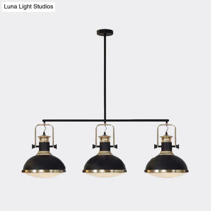 Farmhouse black & brass 3-light island pendant – dining room light