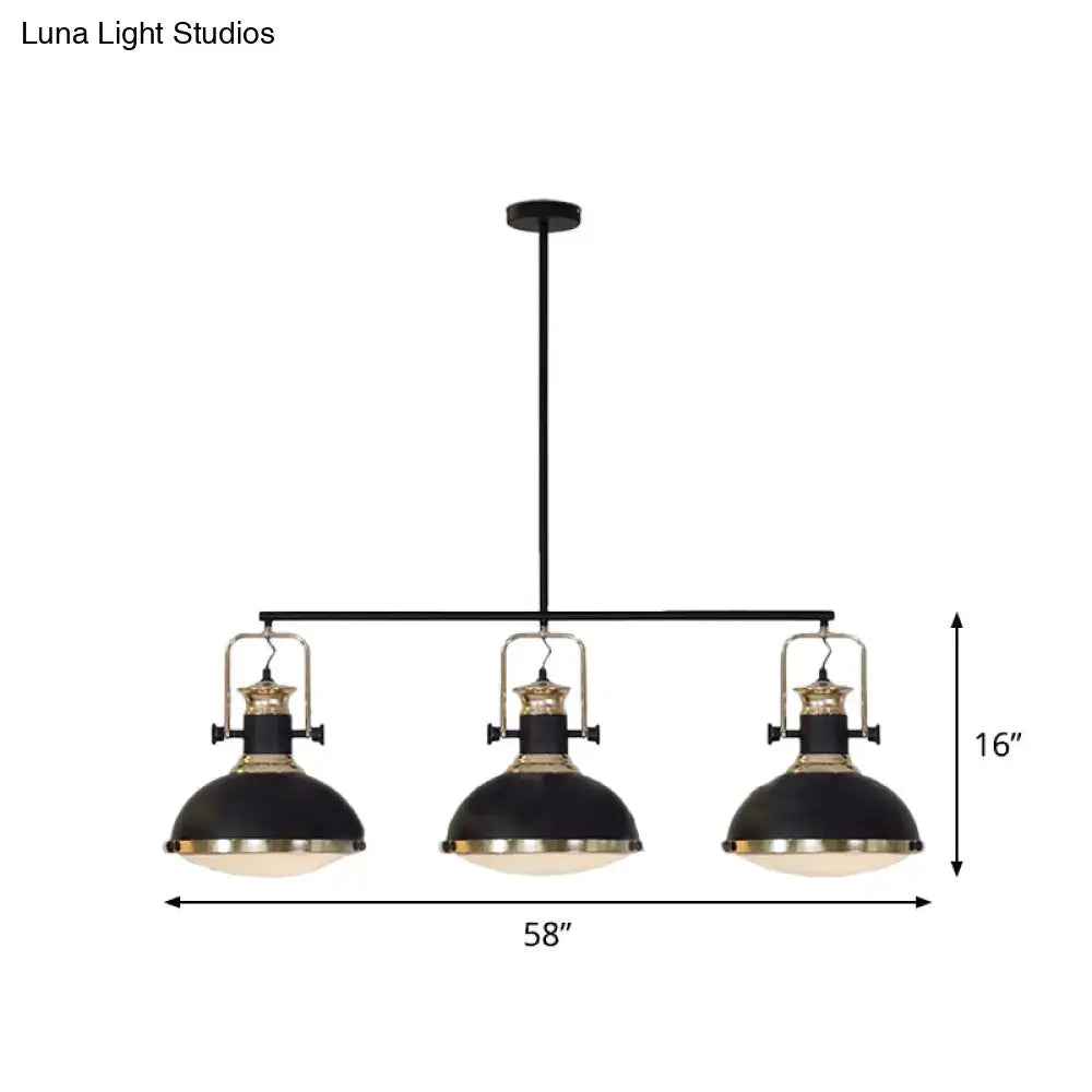 Farmhouse black & brass 3-light island pendant – dining room light