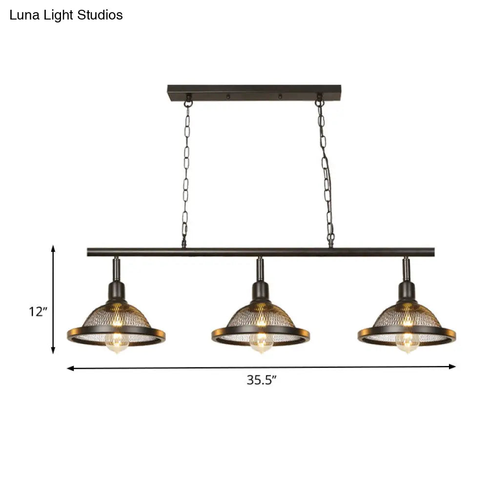 DecorBites™ Farmhouse Metal Pendant Island Chandelier in Black for Dining Room with 3/4 Lights