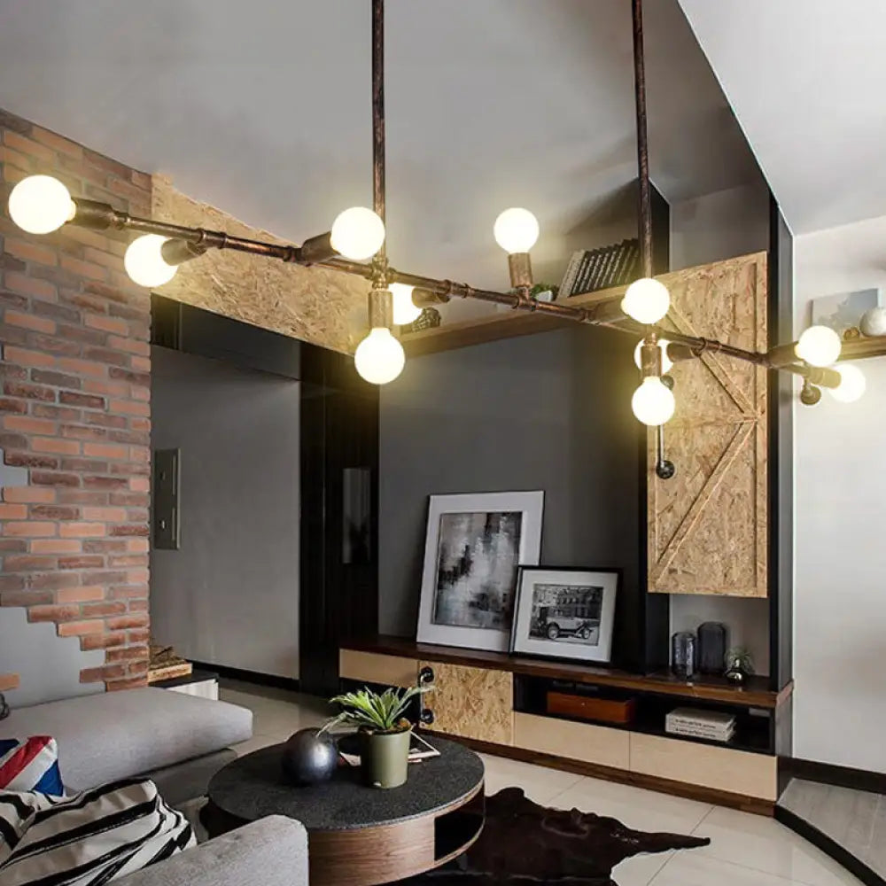 DecorBites™ Farmhouse Style Antique Bronze Island Pendant Light - 7/11 Lights Exposed, Wrought Iron Hanging Design