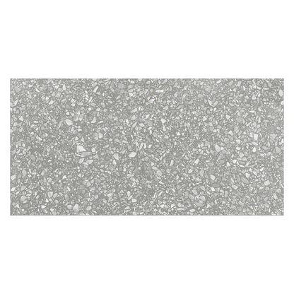 Fashion Grey Matte Terrazzo Look Porcelain Tiles 12x24