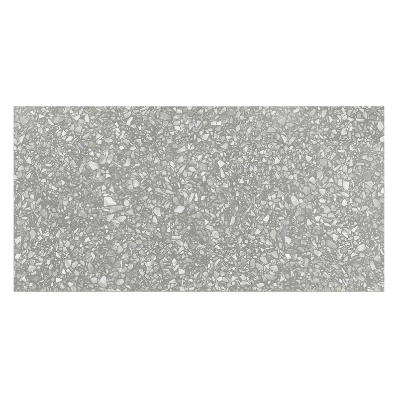 Fashion Grey Matte Terrazzo Look Porcelain Tiles 12x24