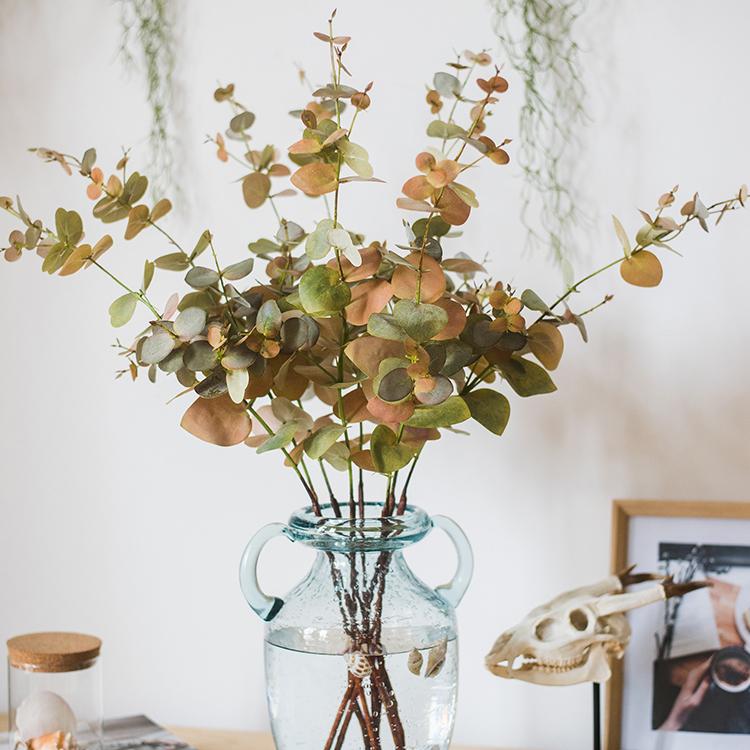 Faux Leaf Autumn Eucalyptus Artificial Stem