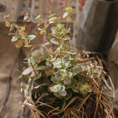 Faux Leaf Autumn Eucalyptus Artificial Stem