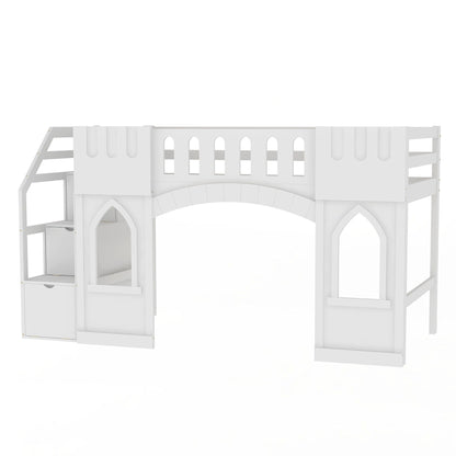Loft Bed With Storage Staircase And Windows
