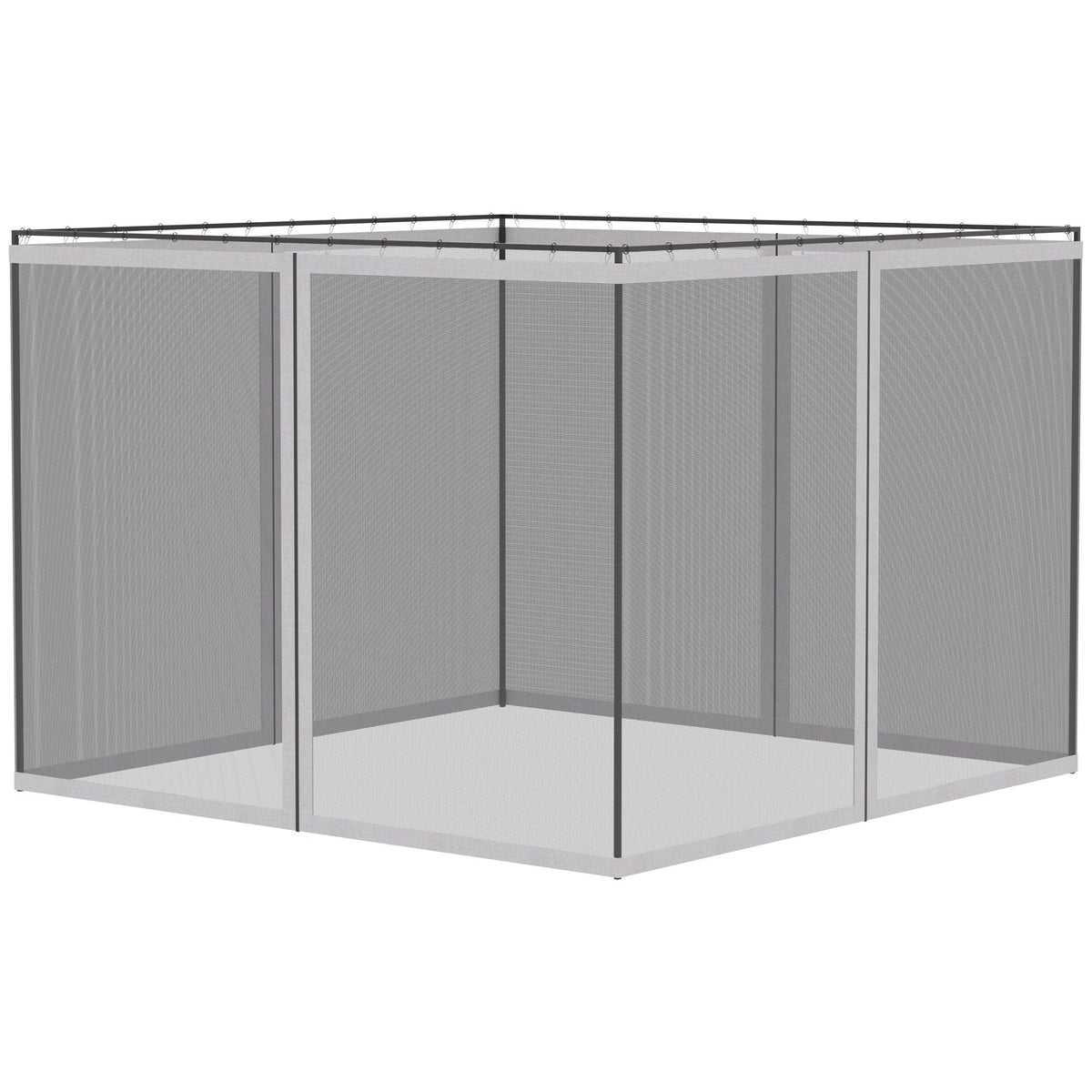Outsunny - 10' x 13' Replacement Mesh Sidewall Netting For Patio Gazebos And Canopy Tents With Zippers (Sidewall Only) - White