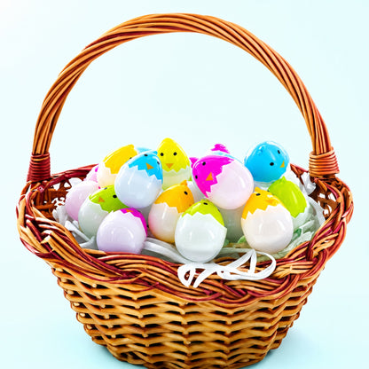 Set of 24 Assorted Colorful Chick Plastic Easter Eggs