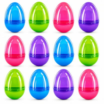 Set of 12 Iridescent Multicolored Plastic Easter Eggs