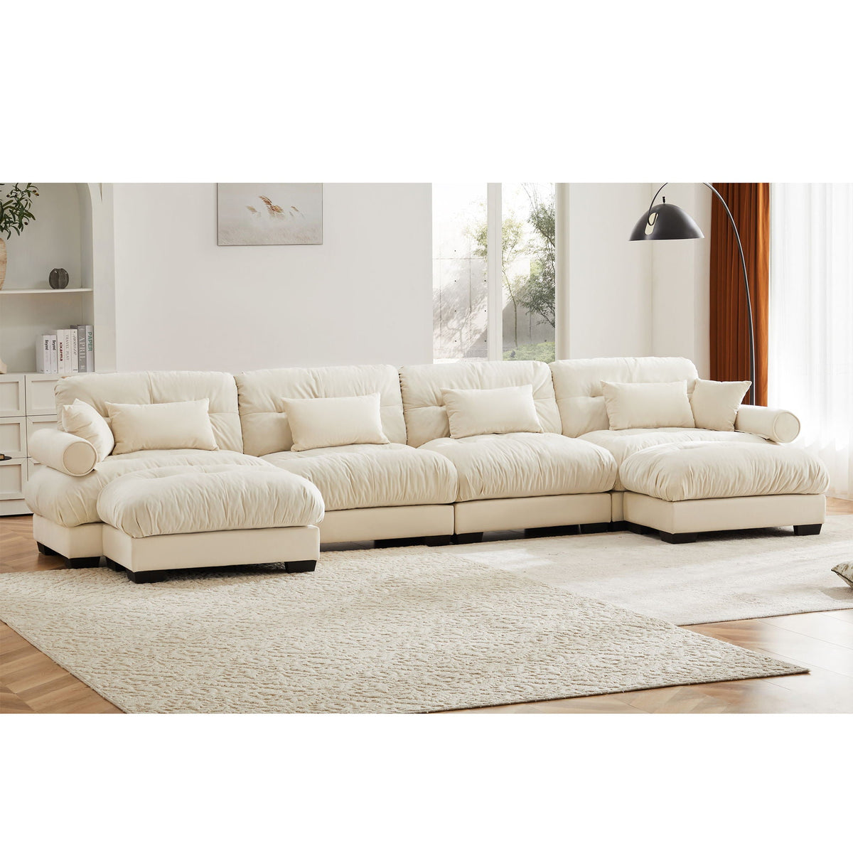 Super Comfort Oversized Modular Sectional Sofa With Movable Ottoman