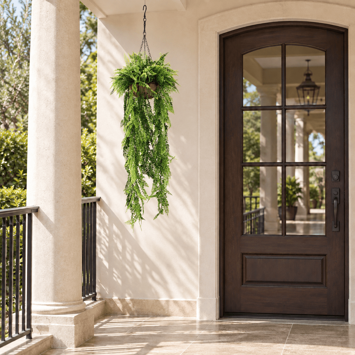 Fern Artificial Hanging Basket 13.8×49.2in – UV Resistant